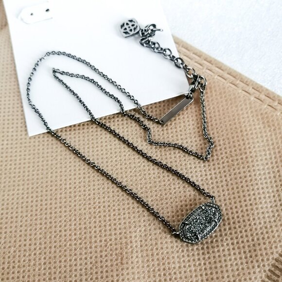 Elisa Gunmetal Black Drusy Necklace by Kendra Scott - Picture 2 of 4